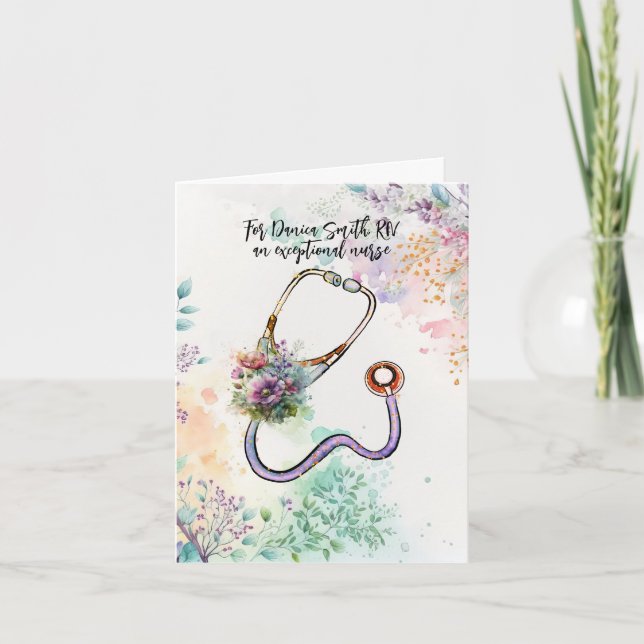 Carte Infirmière de Merci personnalisée Soins de santé F (Devant)