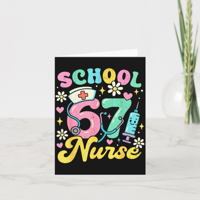Carte Infirmière d'école drôle 67 Design de mème médical (Devant)