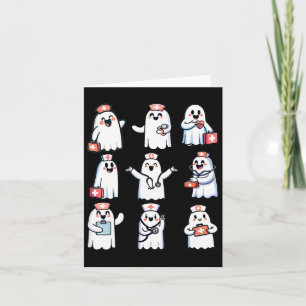 Carte Infirmière d'Halloween Funny Fantôme Boo Équipage 
