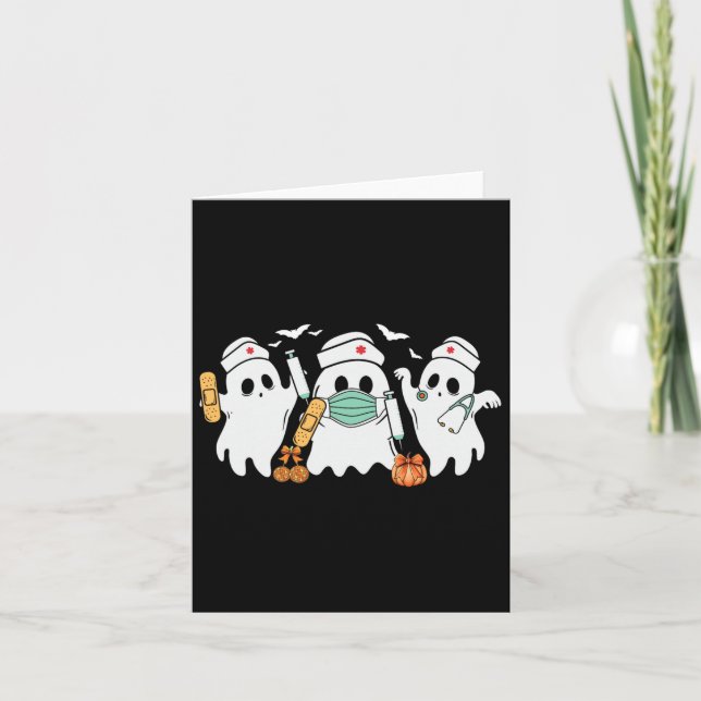 Carte Infirmière d'Halloween Infirmière fantôme Infirmiè (Devant)