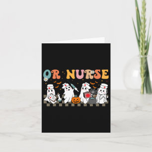 Carte Infirmière Éffrayant Fantôme Halloween mignon Cost