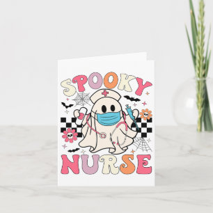 Carte Infirmière effrayante Halloween Fantôme Mignon Nur