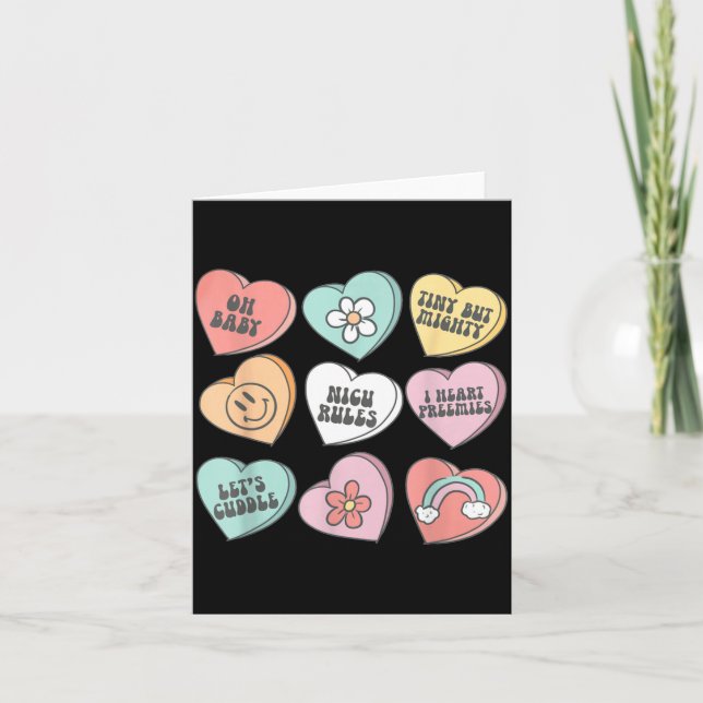 Carte Infirmière en néonatalogie Saint-Valentin Cœur Bon (Devant)