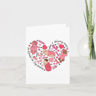 Carte Infirmière en salle d'accouchement Saint-Valentin 