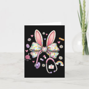 Carte Infirmière lapin drôle de Pâques infirmière mignon