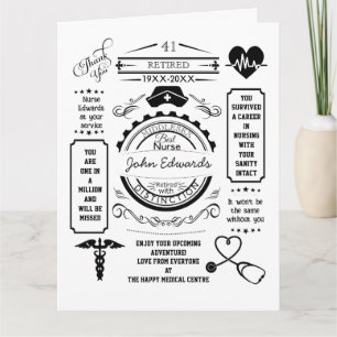 Carte infirmière longue service quittant le service médi