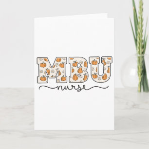 Carte Infirmière Mbu Citrouille Automne Mère