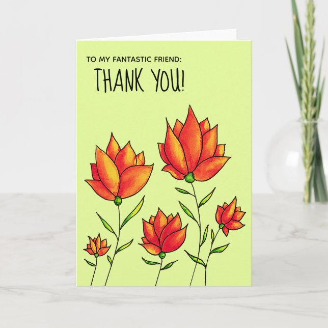 Carte Infirmière Merci Floral Card (Devant)