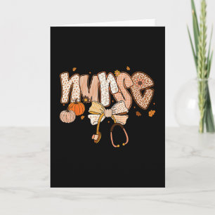 Carte Infirmière mignonne coquette noeud stéthoscope aut