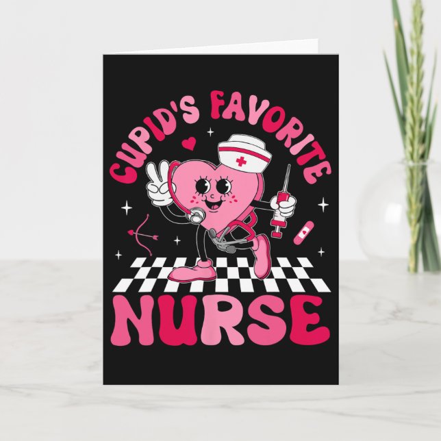Carte Infirmière préférée de Cupidon Saint-Valentin Cœur (Devant)