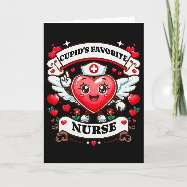 Carte Infirmière préférée de Cupidon Saint-Valentin Nurs (Devant)