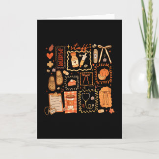 Carte Infirmière reconnaissante Automne Stéthoscope Coqu