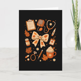 Carte Infirmière reconnaissante Stethoscope d'automne Co