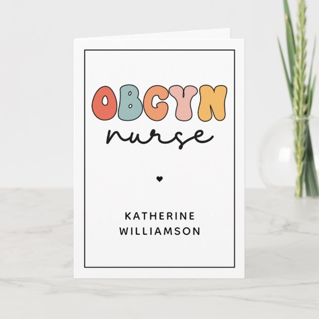 Carte Infirmière Retro OBGYN personnalisée (Devant)