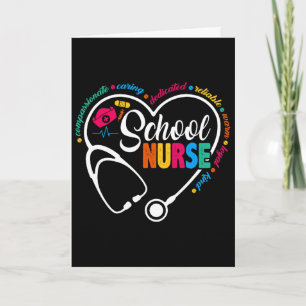 Carte Infirmière scolaire Vintage Love Heart Vie d'infir