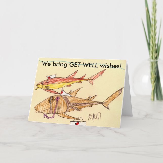 Carte Infirmière Shark Get Well Card (Devant)