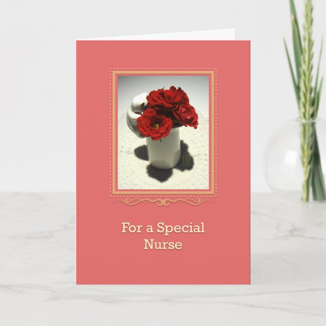 Carte Infirmière spéciale des Roses de thé et de thé (Devant)