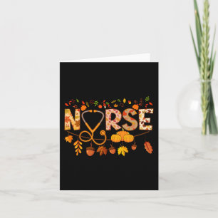 Carte Infirmière Thanksgiving Health Worker Nurse Fall N