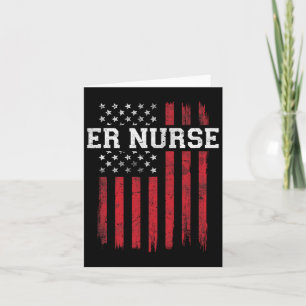 Carte Infirmière Urgences Drapeau Américain USA Patriote