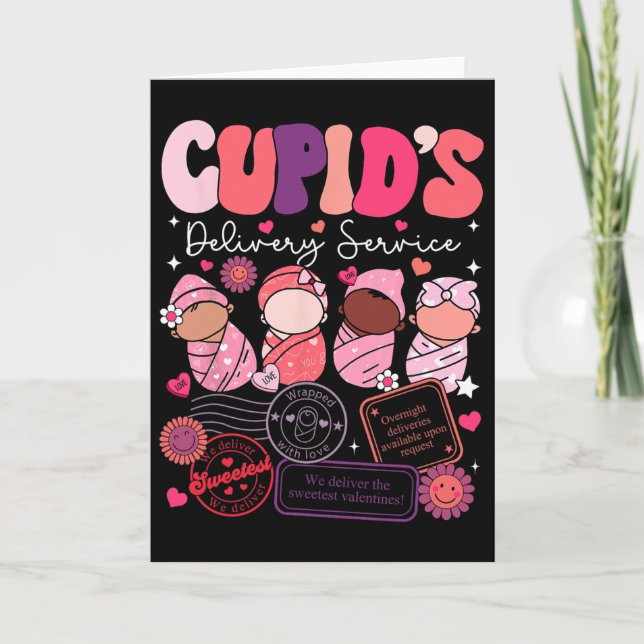 Carte Infirmière Valentine Service de Livraison de Cupid (Devant)