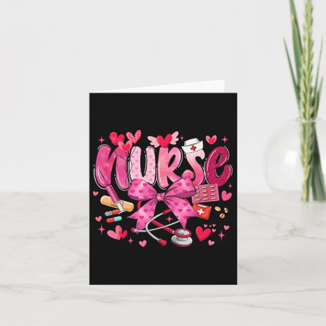 Carte Infirmière Valentines Jour Cute Coquette Stethosco (Devant)