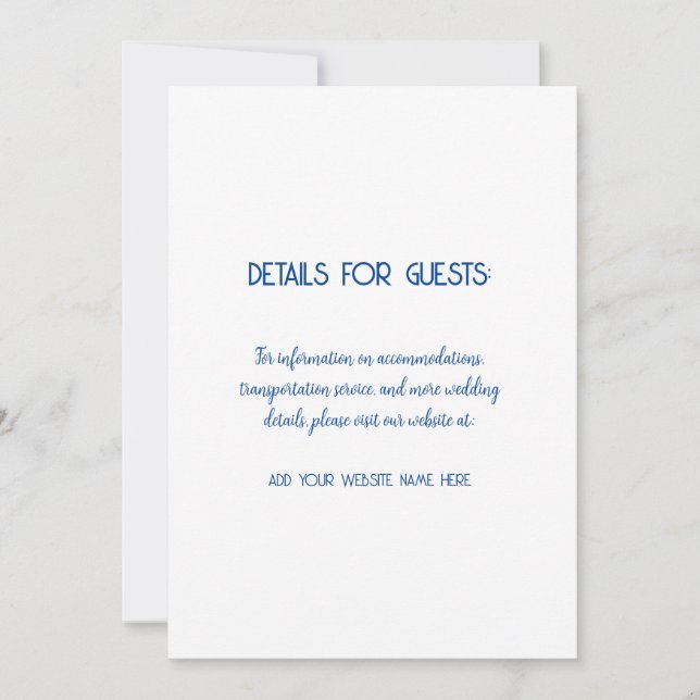 Carte Informations mariage Clients Blue White Trendy (Devant)
