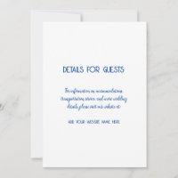 Informations mariage Clients Blue White Trendy