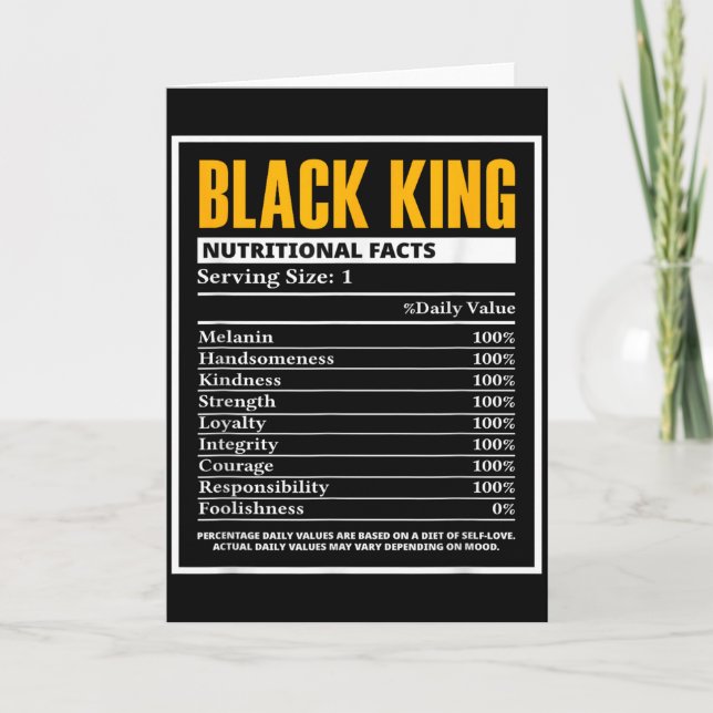 Carte Informations nutritionnelles du roi noir du Mois d (Devant)