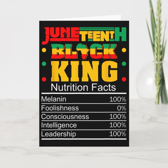 Carte Informations nutritionnelles du roi noir Juneteent (Devant)