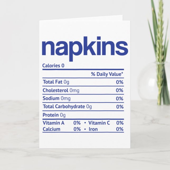 Carte Informations nutritionnelles serviettes drôle Than (Devant)