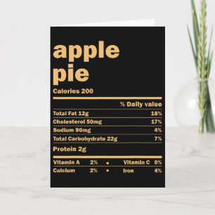 Carte Informations nutritionnelles sur la tarte aux pomm
