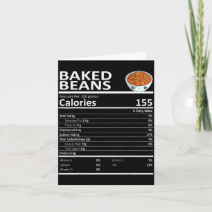 Carte Informations nutritionnelles sur les haricots cuit