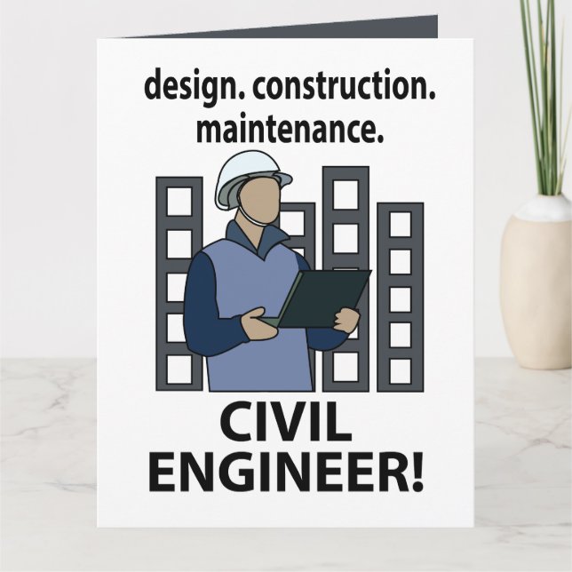 Carte Ingénieur civil Conception Construction Ingénieur  (Devant)