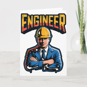 Carte Ingénieur en lettres grecques Humour nerd STEM