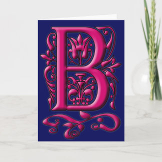 Carte initiale de monogramme de marine de B