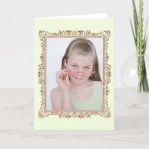 Carte Insérer une photo de famille Antique cadre rose