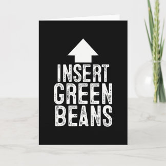 Carte Insert Green Beans Funny Pointing Arrow To Mouth H