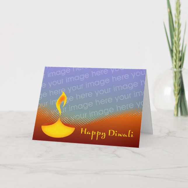 Carte insertion heureuse de diwali votre propre photo (Devant)