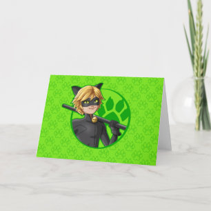 Carte Insigne vert Cat Noir