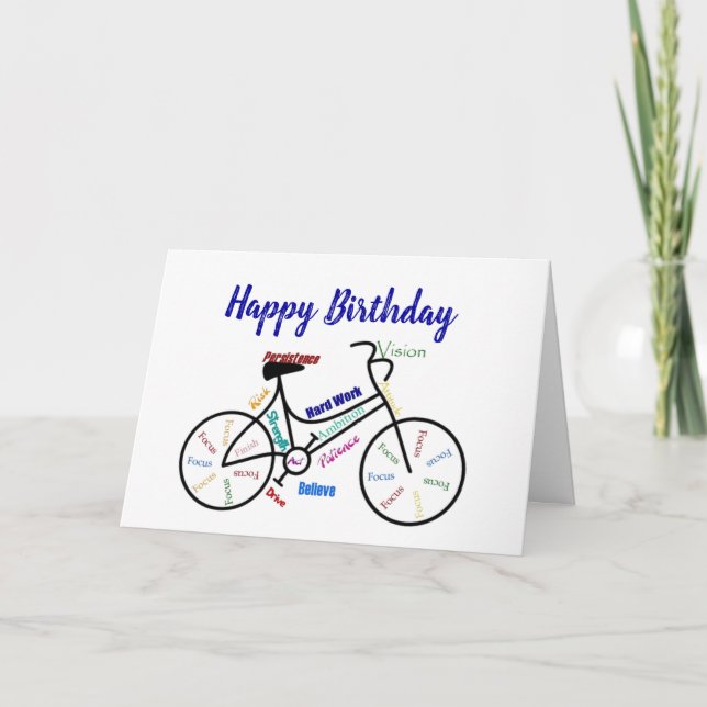 Carte Inspational Birthday Bike, Cycling, Sport, Hobby (Devant)