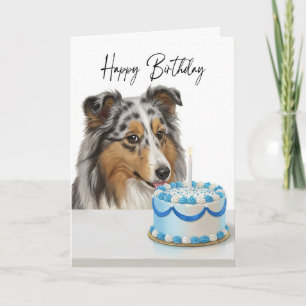 Carte Inspecteur de gâteau Blue Merle Sheltie