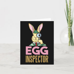 Carte Inspecteur des oeufs Lapin de Pâques Funny Lapin l