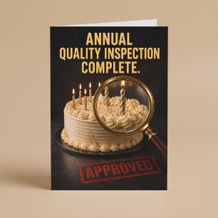 Carte Inspection annuelle de la qualité Anniversaire drô