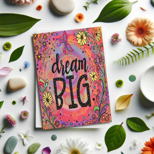Carte Inspirant Fleur Pretty Rêve Grand Papillon