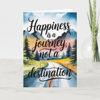 Carte Inspirante "Le Bonheur est un Voyage"