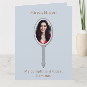 Carte Inspiration personnalisée photo miroir bleu