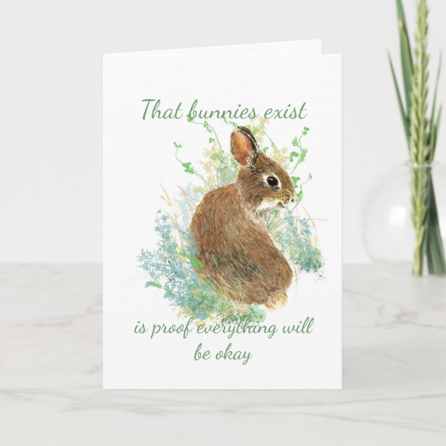 Carte Inspiration Tout sera OK Citation Bunny (Devant)