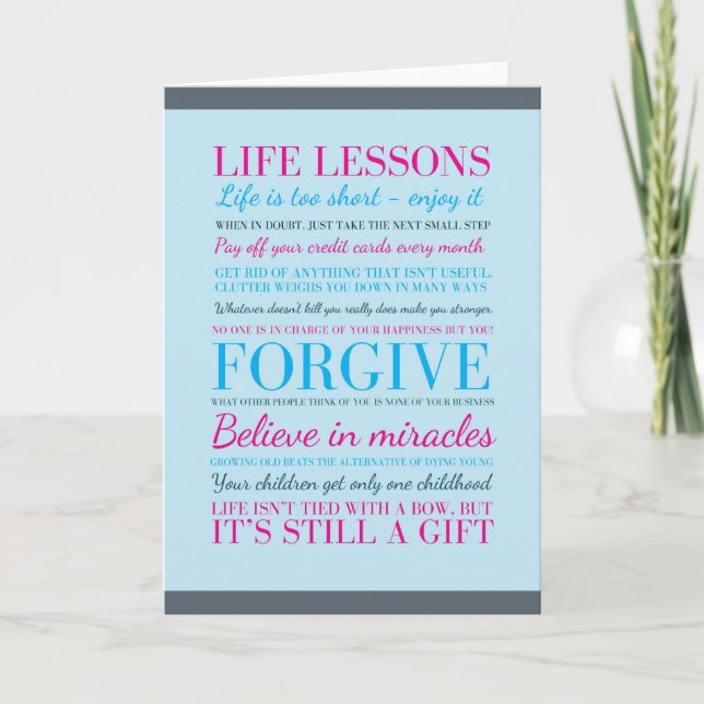 Carte Inspirational quote on greeting card (Devant)