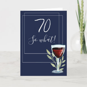 Carte Inspirational Red Wine Navy Blue 70e anniversaire