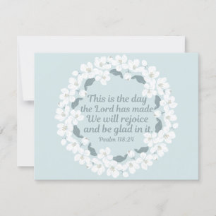 Carte Inspirationnel Psaume chrétien 118:24 Réjouissez-v